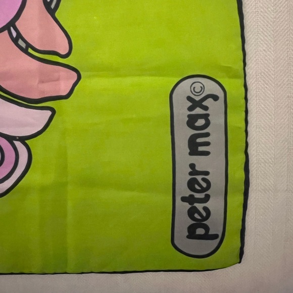 Vintage Peter Max Silk Butterfly Lady Print Scarf - Picture 3 of 6